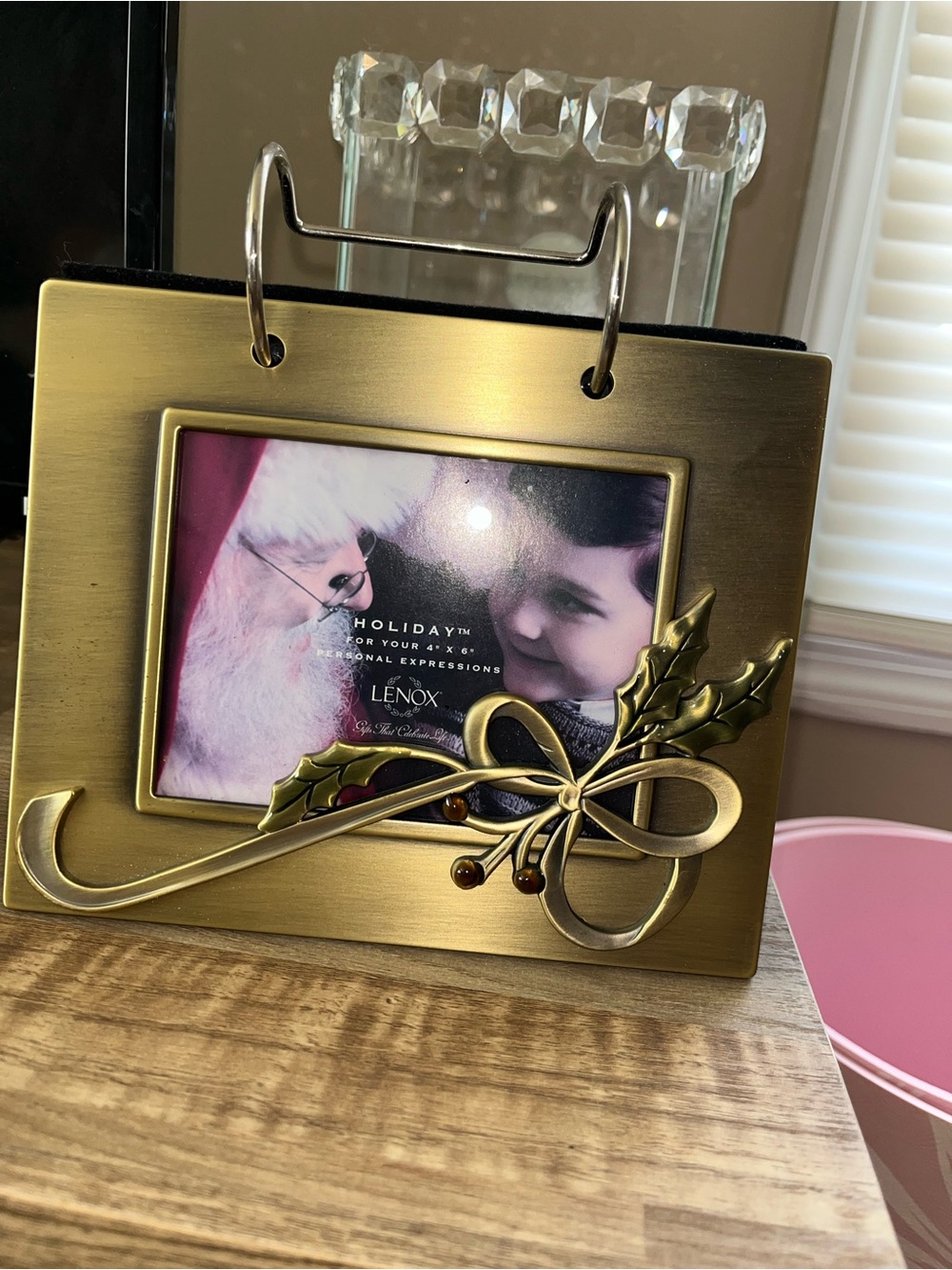 Lenox Gold Holiday Picture Frame with Green Holly and Red Berries